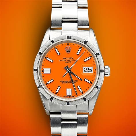 orange dial rolex|rolex with orange face.